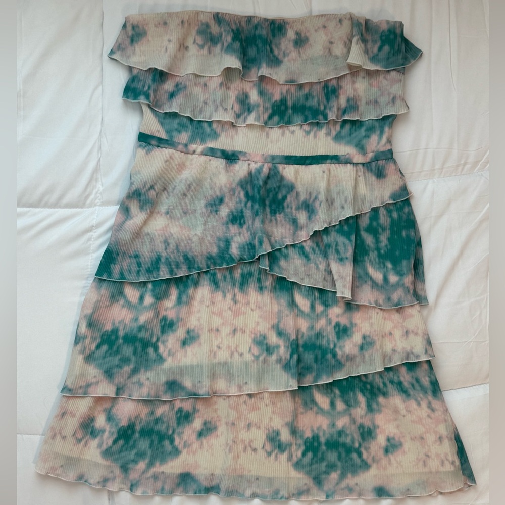 Pastel Tie-Dye strapless dress